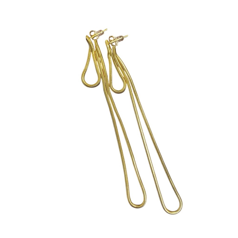 NWT Elegant Gold Snake Chain Earrings
